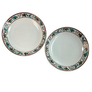 Majesticware Holly Coupe Soup Bowls Christmas Lot of 2